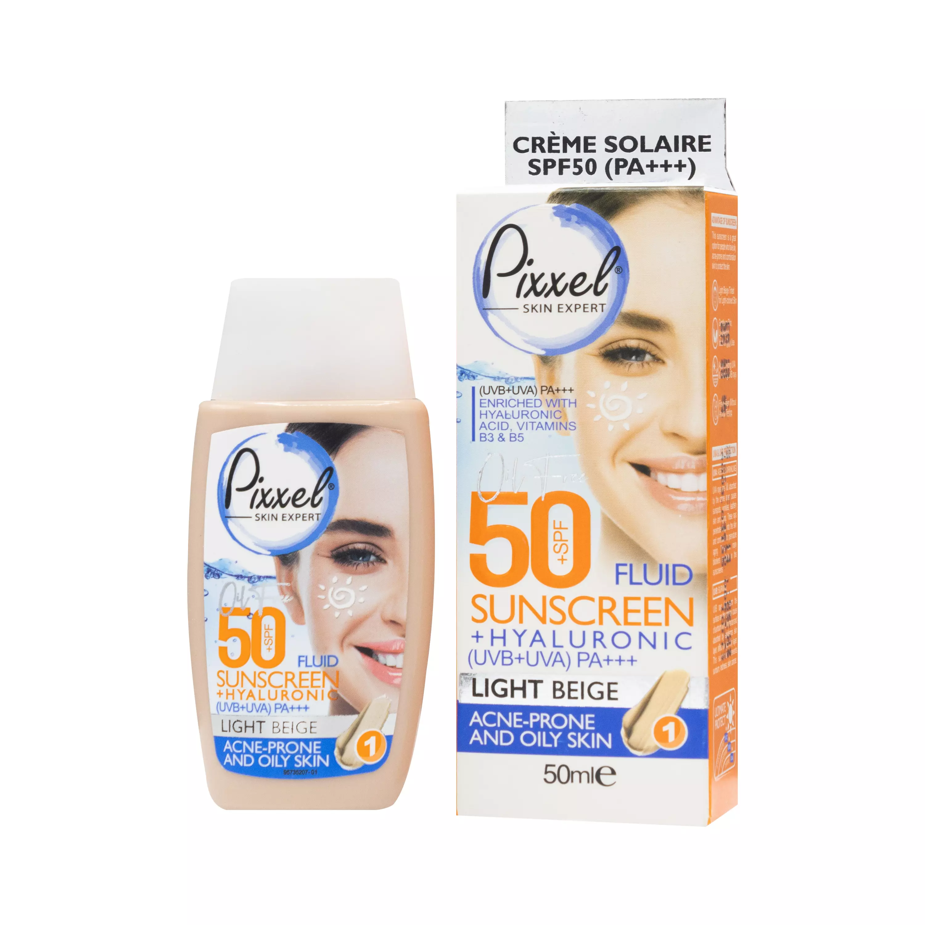 کرم ضد آفتاب SPF50 پوست چرب رنگ بژ روشن پیکسل